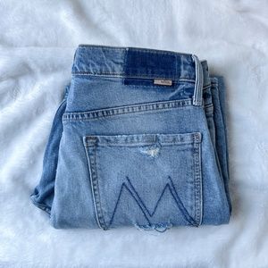 Mother The Tomcat High-Rise Relaxed Straight Jeans True Confessions Size 30